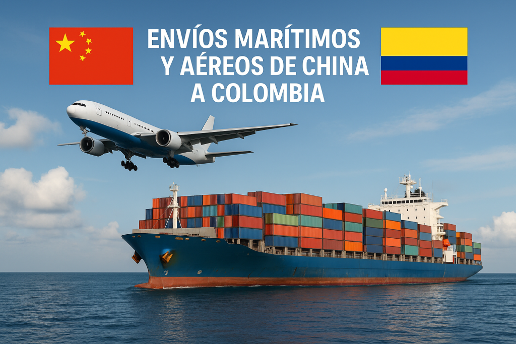 Envíos marítimos y aéreos desde China a Colombia
